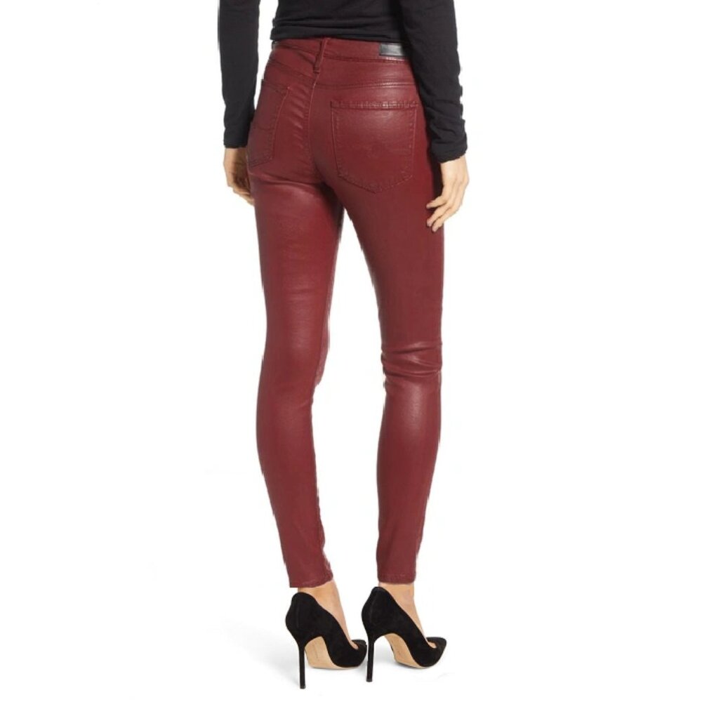 AG Farrah High Waist Ankle Skinny Lamb Leather Jeans